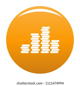 Bundle coin icon. Simple illustration of bundle coin vector icon for any design orange