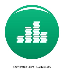 Bundle coin icon. Simple illustration of bundle coin vector icon for any design green