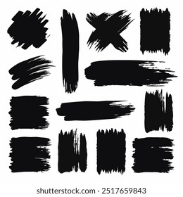  bundle collection of different ink brush strokes: freehand drawings.Ink splatters, grungy painted lines,artistic design elements, Vector paintbrush