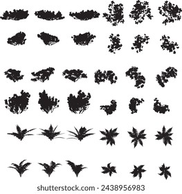Bundle Collection Of Plant Shape Silhouettes - Set Of silhouettes Abstract Shape 