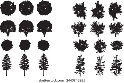 Colección De Paquetes De Siluetas De Forma De Planta - Conjunto De Siluetas Forma Abstracta 