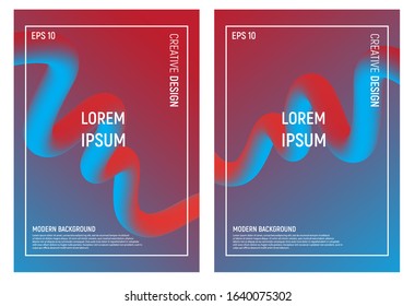 bundle colorful fluid loop background Vector. Liquid color shapes for composition backgrounds. Trendy abstract covers. Futuristic design posters. 3d style can be used in cover, book design, poster,etc