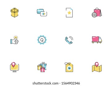 bundle of commercial set icons vector illustration design