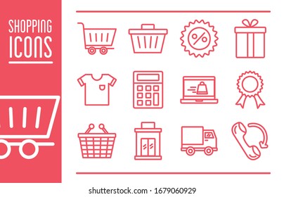 bundle of commercial set icons vector illustration design