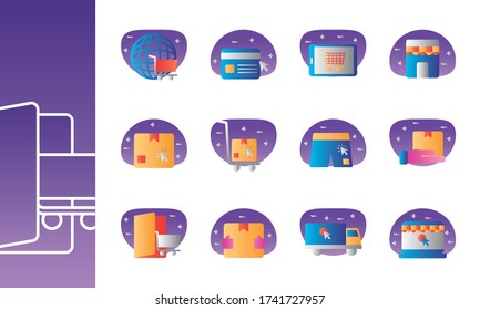 bundle of commercial set icons vector illustration design