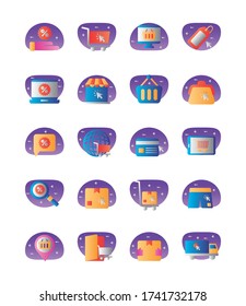 bundle of commercial set icons vector illustration design