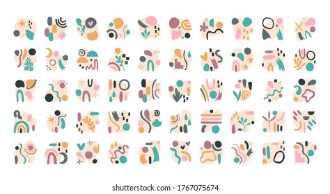 conjunto de obras de arte contemporáneo conjunto iconos diseño de ilustración vectorial