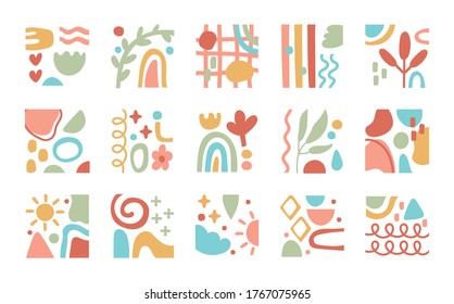bundle of contemporary arts works set icons vector illustration design