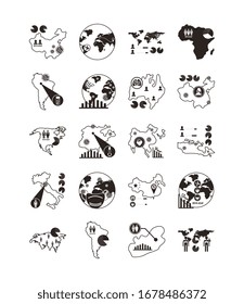 bundle of covid 19 designs, line style icon vector illustration design