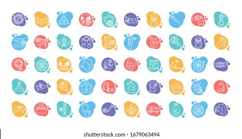 bundle of covid19 set icons vector illustration design