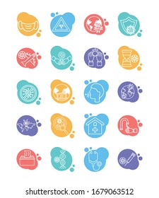 bundle of covid19 set icons vector illustration design