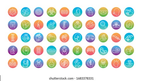 bundle of covid19 set icons vector illustration design