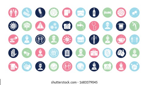 bundle of covid19 set icons vector illustration design