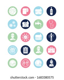 bundle of covid19 set icons vector illustration design