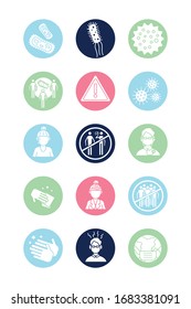 bundle of covid19 set icons vector illustration design