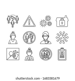 bundle of covid19 set icons vector illustration design