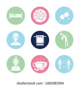 bundle of covid19 set icons vector illustration design