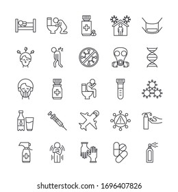 conjunto de iconos de conjunto covid19 diseño de ilustración vectorial