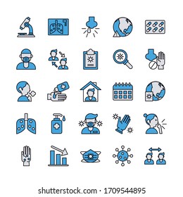 bundle of covid19 set icons vector illustration design