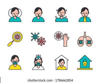 bundle of covid19 set icons vector illustration design