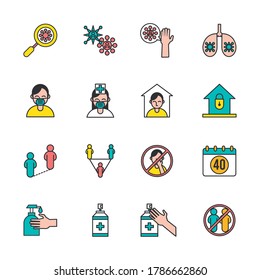 bundle of covid19 set icons vector illustration design