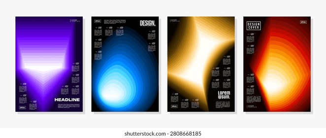 Bundle of creative abstract color spectrum cover background