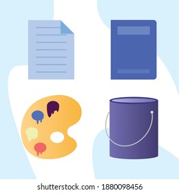 bundle of creative elements set icons vector illustration design