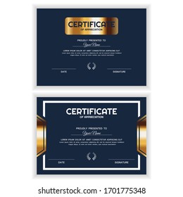 Plantilla de premio de certificado dorado creativo de valoración