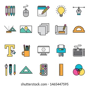bundle of creative ideas set icons vector illustration design