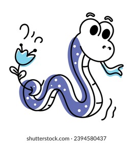 Bundle of Creepy Snakes Hand Drawn Icons 

