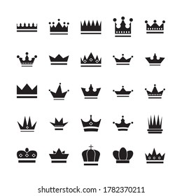 bundle of crowns royal set icons vector illustration design