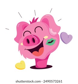 Bundle of Cute Hog Flat Stickers 

