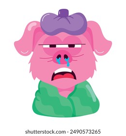 Bundle of Cute Hog Flat Stickers 


