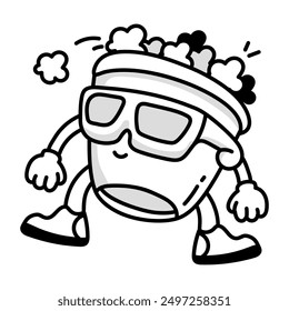 Paket von süßen Maskottchen Doodle Icons 

