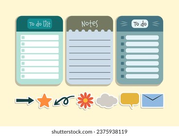 bundle of cute notes and stickers