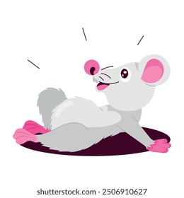 Bundle of Cute Rat Activities Flat Stickers 

