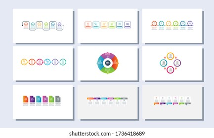 Bundle data visualization. Process chart. Abstract elements of graph, diagram with steps, options, parts or processes. Vector business template for presentation. Creative concept for infographic.
