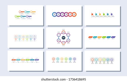 Bundle data visualization. Process chart. Abstract elements of graph, diagram with steps, options, parts or processes. Vector business template for presentation. Creative concept for infographic.
