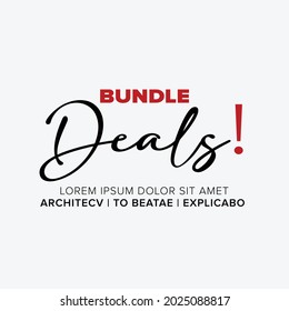 bundle deals, vector design, red and black color.