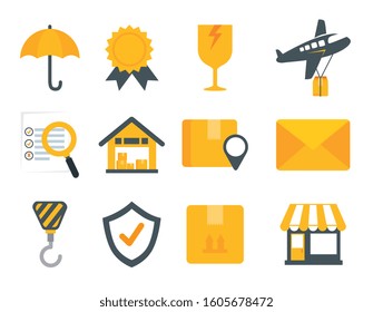 bundle of delivery service icons vector illustration design