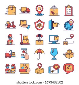 bundle of delivery service icons vector illustration design
