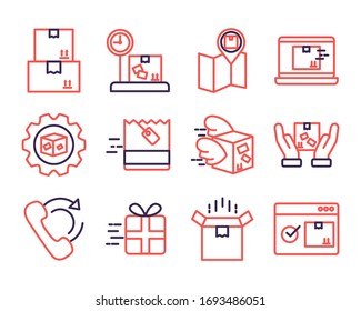 bundle of delivery service icons vector illustration design