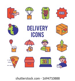 bundle of delivery service icons vector illustration design