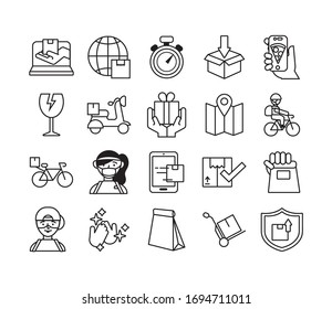 bundle of delivery service icons vector illustration design