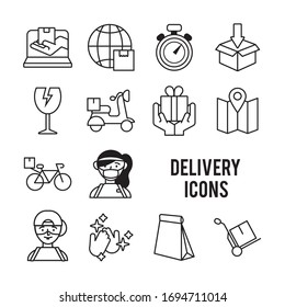 bundle of delivery service icons vector illustration design