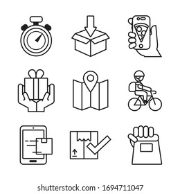 bundle of delivery service icons vector illustration design