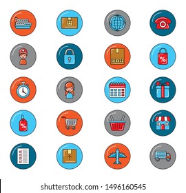 bundle of delivery service set icons vector illustration design