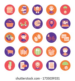 bundle of delivery set icons vector illustration design