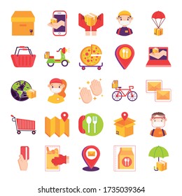 bundle of delivery set icons vector illustration design