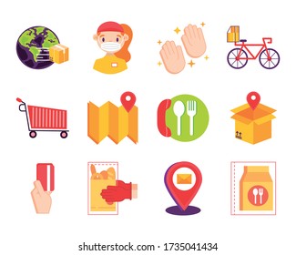bundle of delivery set icons vector illustration design